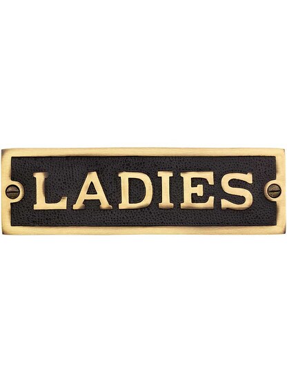 Cast Brass Ladies Sign in Antique Brass.